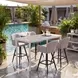 Sieve Beige Upholstered Outdoor Swivel Bar Stool