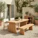 Valtan Natural and White Outdoor 1 Door Bar Cart