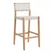Mizuya White and Brown Outdoor Bar Stool