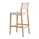 Mizuya White and Brown Outdoor Bar Stool