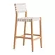 Mizuya White and Brown Outdoor Bar Stool