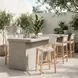 Mizuya White and Brown Outdoor Bar Stool