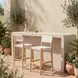 Mizuya White and Brown Outdoor Bar Stool