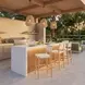 Mizuya White and Brown Outdoor Bar Stool