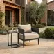 Foret Brown Upholstered Outdoor Arm Chair