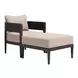 Foret Beige Upholstered Outdoor Square Ottoman