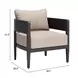 Foret Brown Upholstered Outdoor Arm Chair