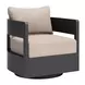 Foret Beige Upholstered Outdoor Swivel Accent Chair