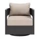 Foret Beige Upholstered Outdoor Swivel Accent Chair