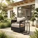 Foret Beige Upholstered Outdoor Swivel Accent Chair