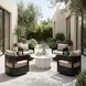 Foret Beige Upholstered Outdoor Swivel Accent Chair