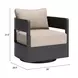 Foret Beige Upholstered Outdoor Swivel Accent Chair