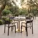 Caliza Black and Gold Outdoor 36" Square Glass Top Dining Table