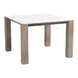 Leilani White and Brown Outdoor 42" Square Sintered Stone Top Dining Table