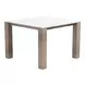 Leilani White and Brown Outdoor 42" Square Sintered Stone Top Dining Table