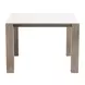 Leilani White and Brown Outdoor 42" Square Sintered Stone Top Dining Table