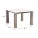 Leilani White and Brown Outdoor 42" Square Sintered Stone Top Dining Table