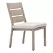 Reefline Gray Upholstered Outdoor Armless Dining Chair Set of 2