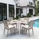 Reefline Gray Upholstered Outdoor Armless Dining Chair Set of 2