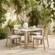 Leilani White and Brown Outdoor 48" Square Sintered Stone Top Dining Table