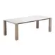 Leilani White and Brown Outdoor 90" Rectangular Sintered Stone Top Dining Table