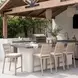 Reefline Gray Upholstered Outdoor Armless Counter Height Stool Set of 2