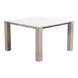 Leilani White and Brown Outdoor 48" Square Sintered Stone Top Dining Table