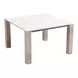 Leilani White and Brown Outdoor 48" Square Sintered Stone Top Dining Table