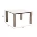 Leilani White and Brown Outdoor 48" Square Sintered Stone Top Dining Table