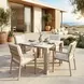 Leilani White and Brown Outdoor 42" Square Sintered Stone Top Dining Table
