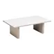 Seaborn White and Brown Outdoor Rectangular Sintered Stone Top Coffee Table
