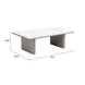Seaborn White and Brown Outdoor Rectangular Sintered Stone Top Coffee Table