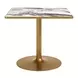 Caliza White and Gold Outdoor 36" Square Glass Top Dining Table