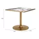 Caliza White and Gold Outdoor 36" Square Glass Top Dining Table
