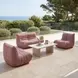 Seaborn White and Brown Outdoor Rectangular Sintered Stone Top Coffee Table