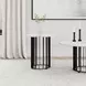 Haven Black and White Marble Top Round End Table