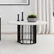 Haven Black and White Marble Top Round Coffee Table