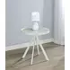 Briggs White Marble Printed Glass Top Round End Table
