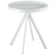 Briggs White Marble Printed Glass Top Round End Table