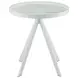 Briggs White Marble Printed Glass Top Round End Table