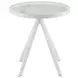 Briggs White Marble Printed Glass Top Round End Table