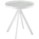 Briggs White Marble Printed Glass Top Round End Table