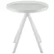Briggs White Marble Printed Glass Top Round End Table