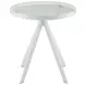 Briggs White Marble Printed Glass Top Round End Table