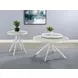 Briggs White Marble Printed Glass Top Round End Table