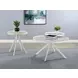 Briggs White Marble Printed Glass Top Round End Table