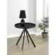 Briggs Black Marble Printed Glass Top Round End Table