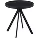 Briggs Black Marble Printed Glass Top Round End Table