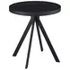 Briggs Black Marble Printed Glass Top Round End Table