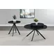 Briggs Black Marble Printed Glass Top Round End Table